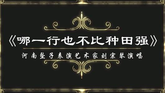 河南坠子《砸御匾》选段 哪一行也不比种田强 刘宗琴主演